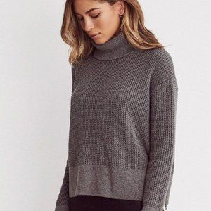 VETTA Capsule | The Cropped Mockneck Sweater | Grey, Size Small